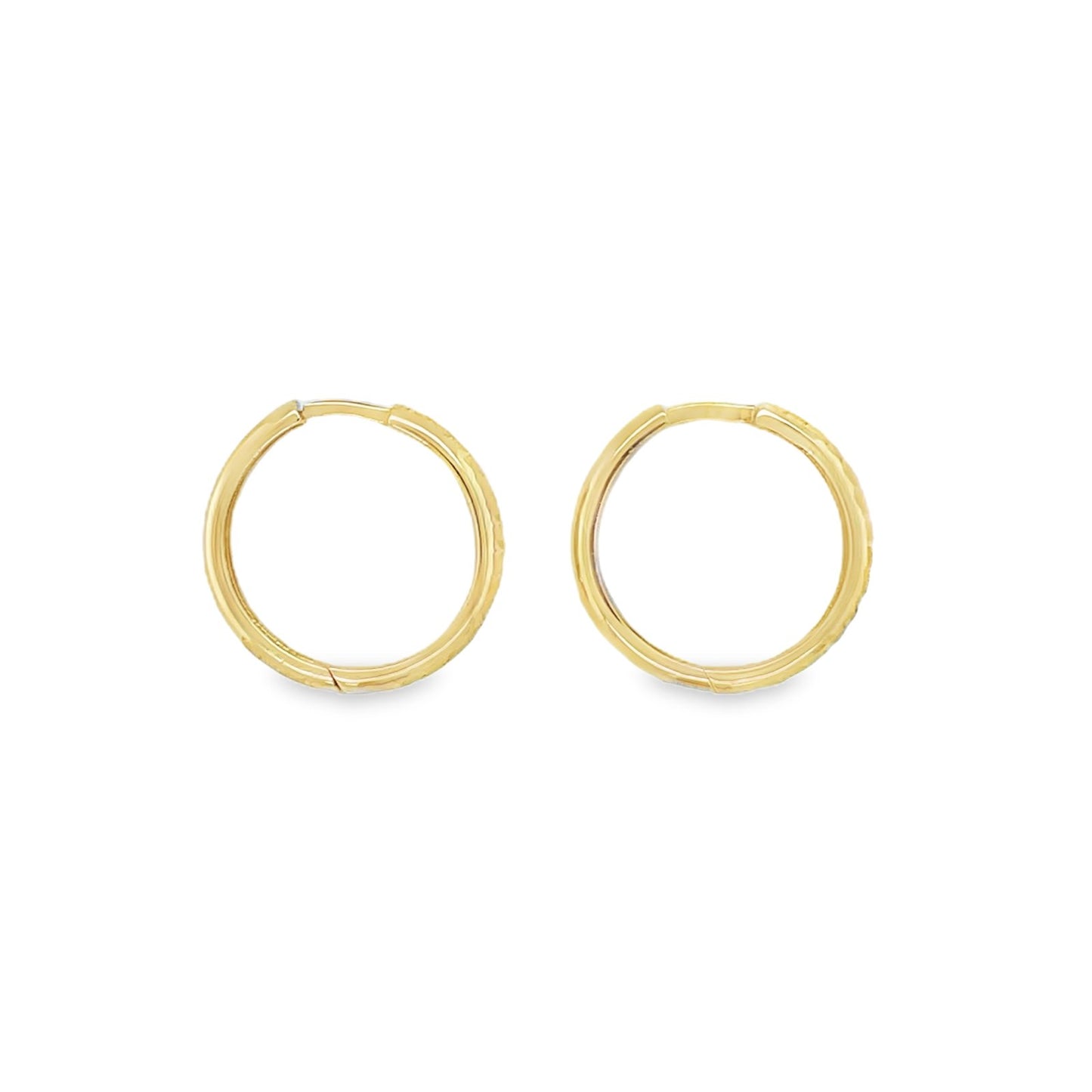 Jai's 14K Yellow Gold Diamond-cut Medium Huggies