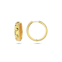 Jai's 14K Yellow Gold Diamond-cut Medium Huggies