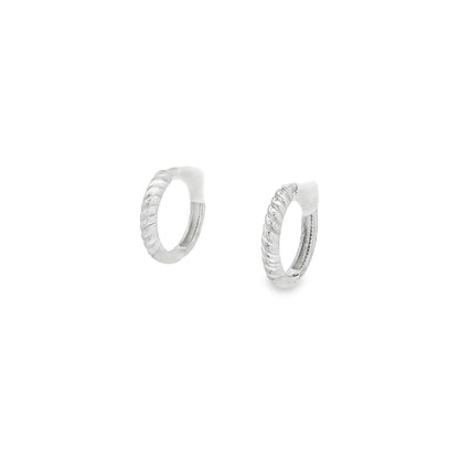Jai's 14K White Gold Petite Ridged Hoops