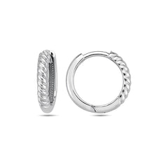 Jai's 14K White Gold Petite Ridged Hoops
