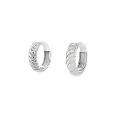 Jai's 14K White Gold Ridged Huggies