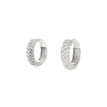 Jai's 14K White Gold Ridged Huggies