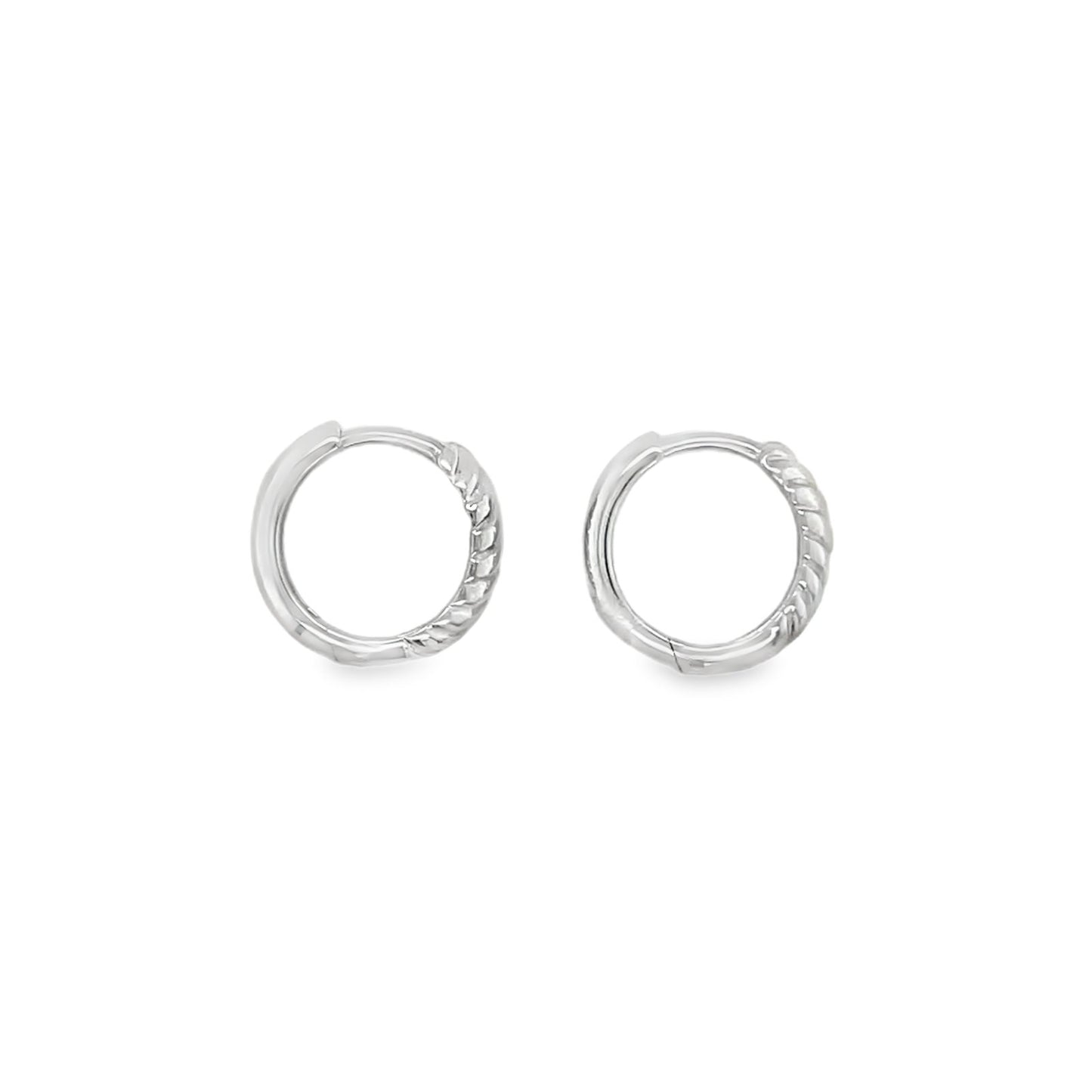 Jai's 14K White Gold Ridged Huggies
