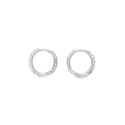Jai's 14K White Gold Ridged Huggies