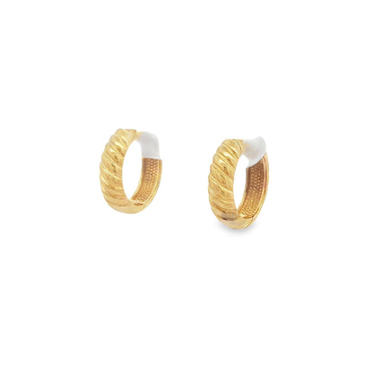 Jai's 14K Yellow Gold Ridged Huggies