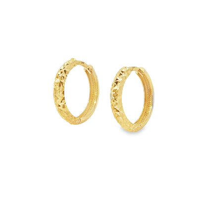 Jai's 14K Yellow Gold Petite Diamond-cut Hoops