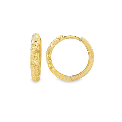 Jai's 14K Yellow Gold Petite Diamond-cut Hoops
