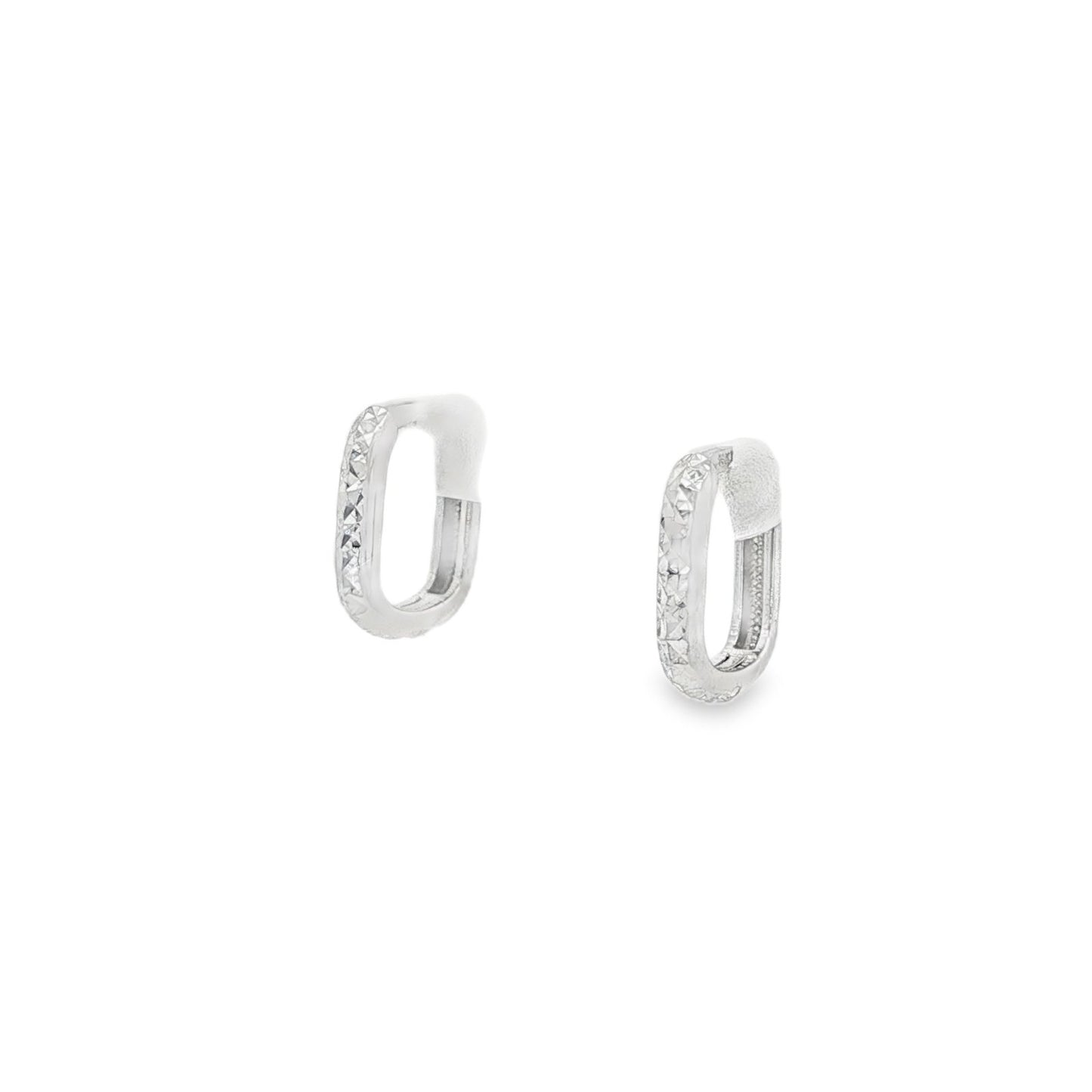 Jai's 14K White Gold Petite Diamond-cut Paperclip Hoops