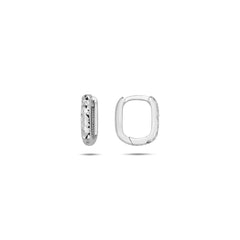 Jai's 14K White Gold Petite Diamond-cut Paperclip Hoops
