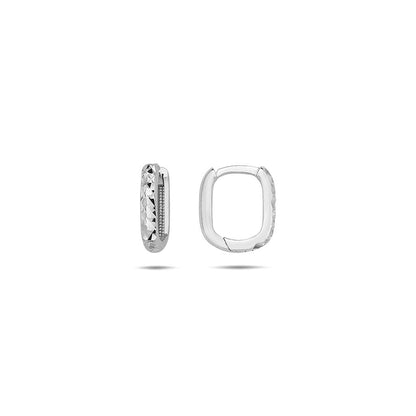 Jai's 14K White Gold Petite Diamond-cut Paperclip Hoops