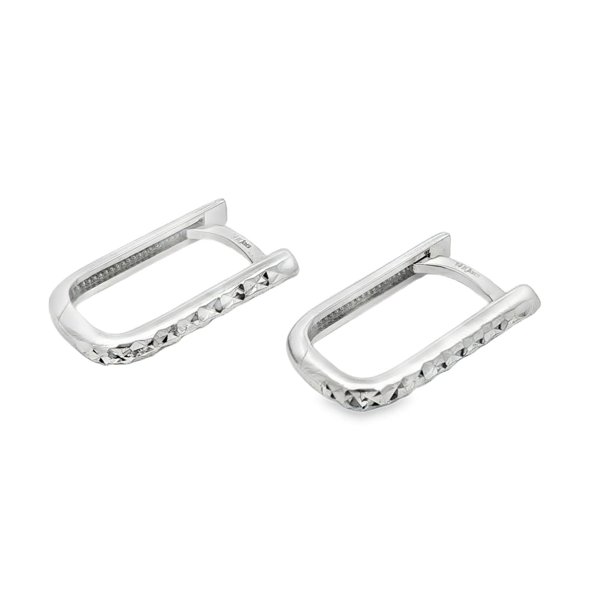 Jai's 14K White Gold Diamond-cut Paperclip Hoops