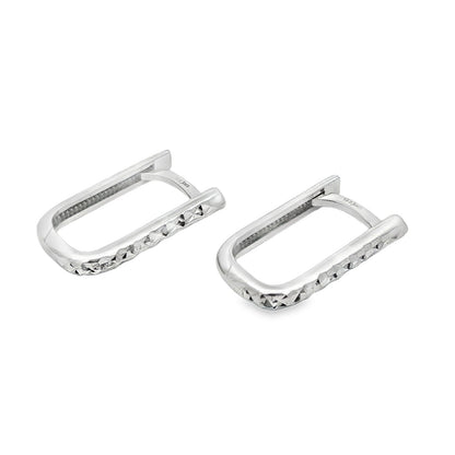 Jai's 14K White Gold Diamond-cut Paperclip Hoops