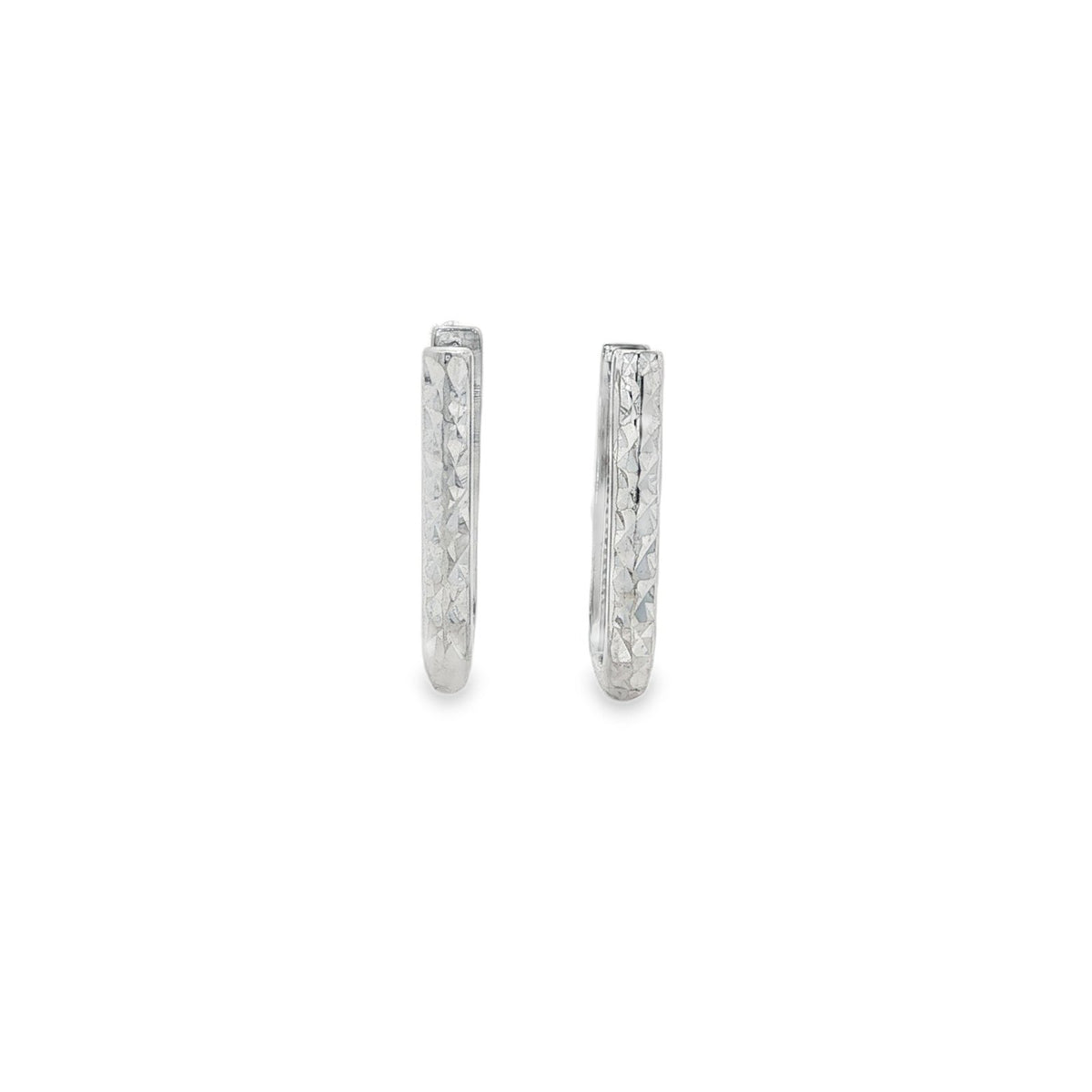 Jai's 14K White Gold Diamond-cut Paperclip Hoops