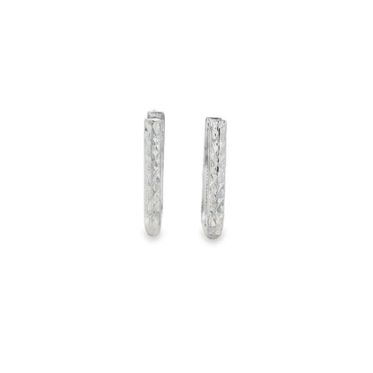 Jai's 14K White Gold Diamond-cut Paperclip Hoops
