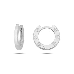 Jai's 14K White Gold Medium Thick Huggies
