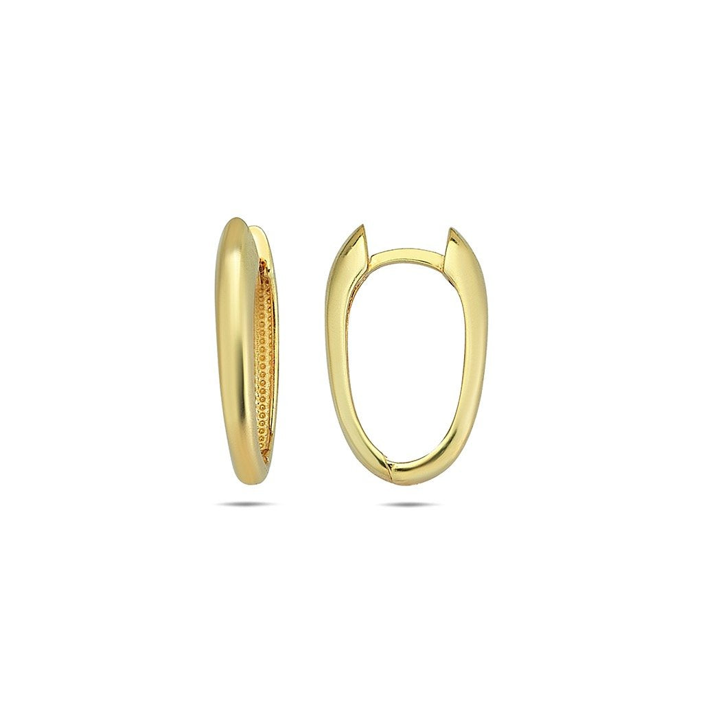 Jai's 14K Yellow Gold Thin Oval Huggies