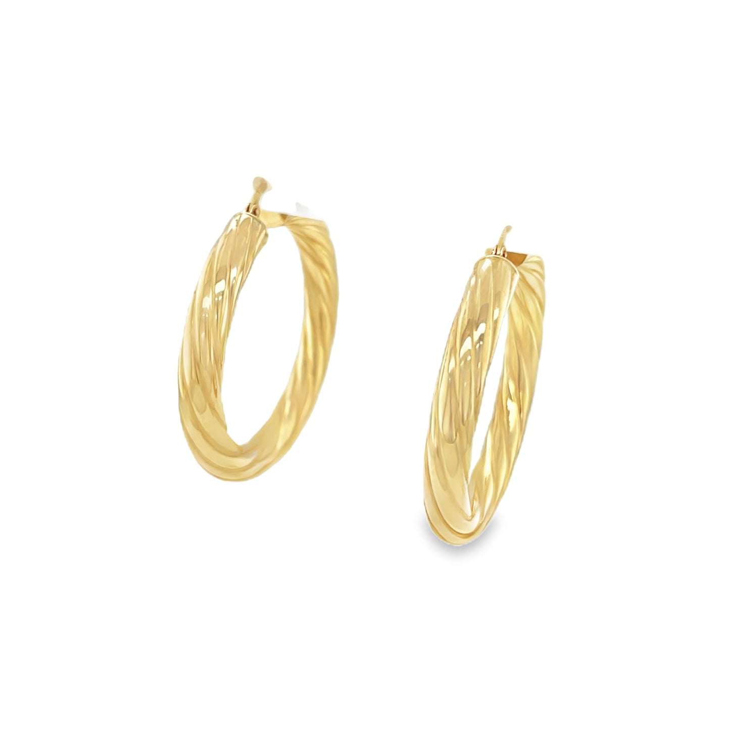 Jai's 14K Yellow Gold Thick Large Twisted Hoops