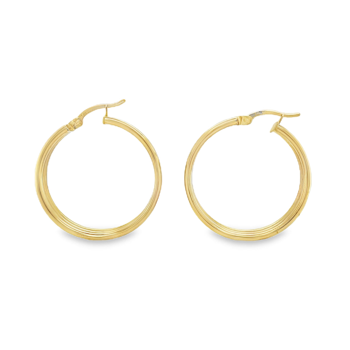 Jai's 14K Yellow Gold Medium Triple-banded Hoops