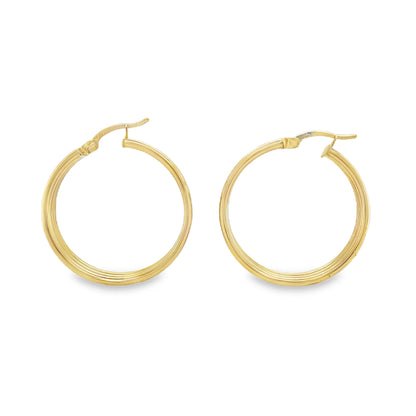 Jai's 14K Yellow Gold Medium Triple-banded Hoops