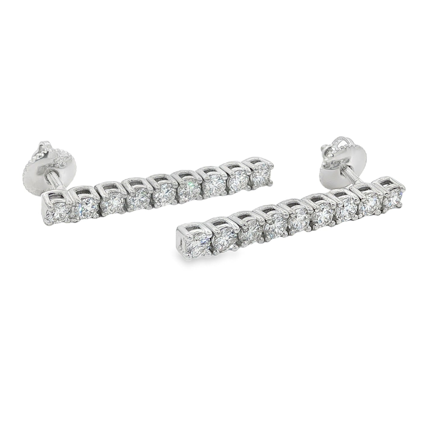 Jai's 18K White Gold Diamond Strand Drop Earrings