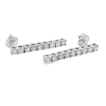 Jai's 18K White Gold Diamond Strand Drop Earrings
