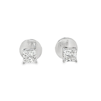 Jai's 18K White Gold 1.4-carat Princess-cut Solitaire Diamond Studs