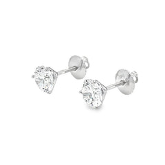 Jai's 18K White Gold 4-carat Solitaire Diamond Martini Studs