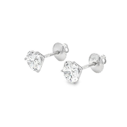 Jai's 18K White Gold 4-carat Solitaire Diamond Martini Studs