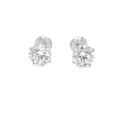 Jai's 18K White Gold 6-carat Solitaire Diamond Studs