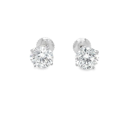 Jai's 18K White Gold 6-carat Solitaire Diamond Studs