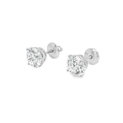 Jai's 18K White Gold 6-carat Solitaire Diamond Studs