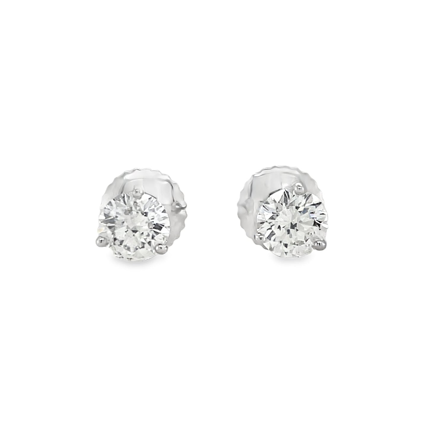 Jai's 18K White Gold 1-carat Solitaire Diamond Martini Studs