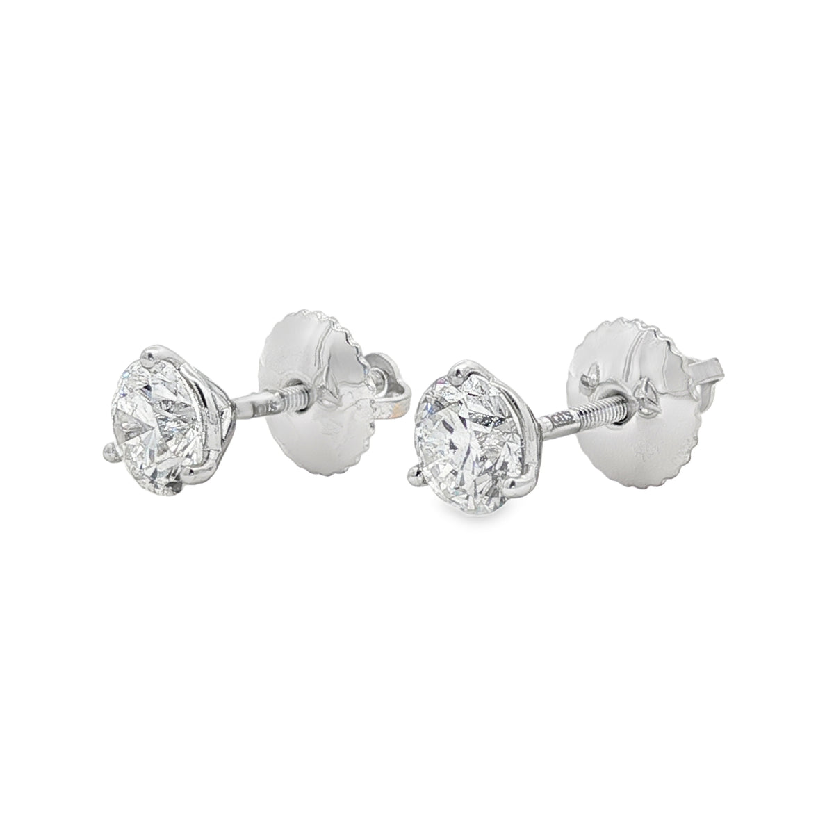Jai's 18K White Gold 1.8-carat Solitaire Diamond Martini Studs
