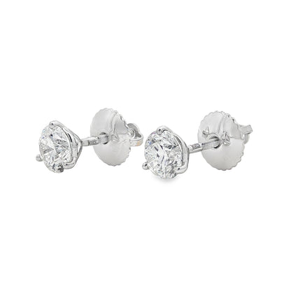 Jai's 18K White Gold 1.8-carat Solitaire Diamond Martini Studs