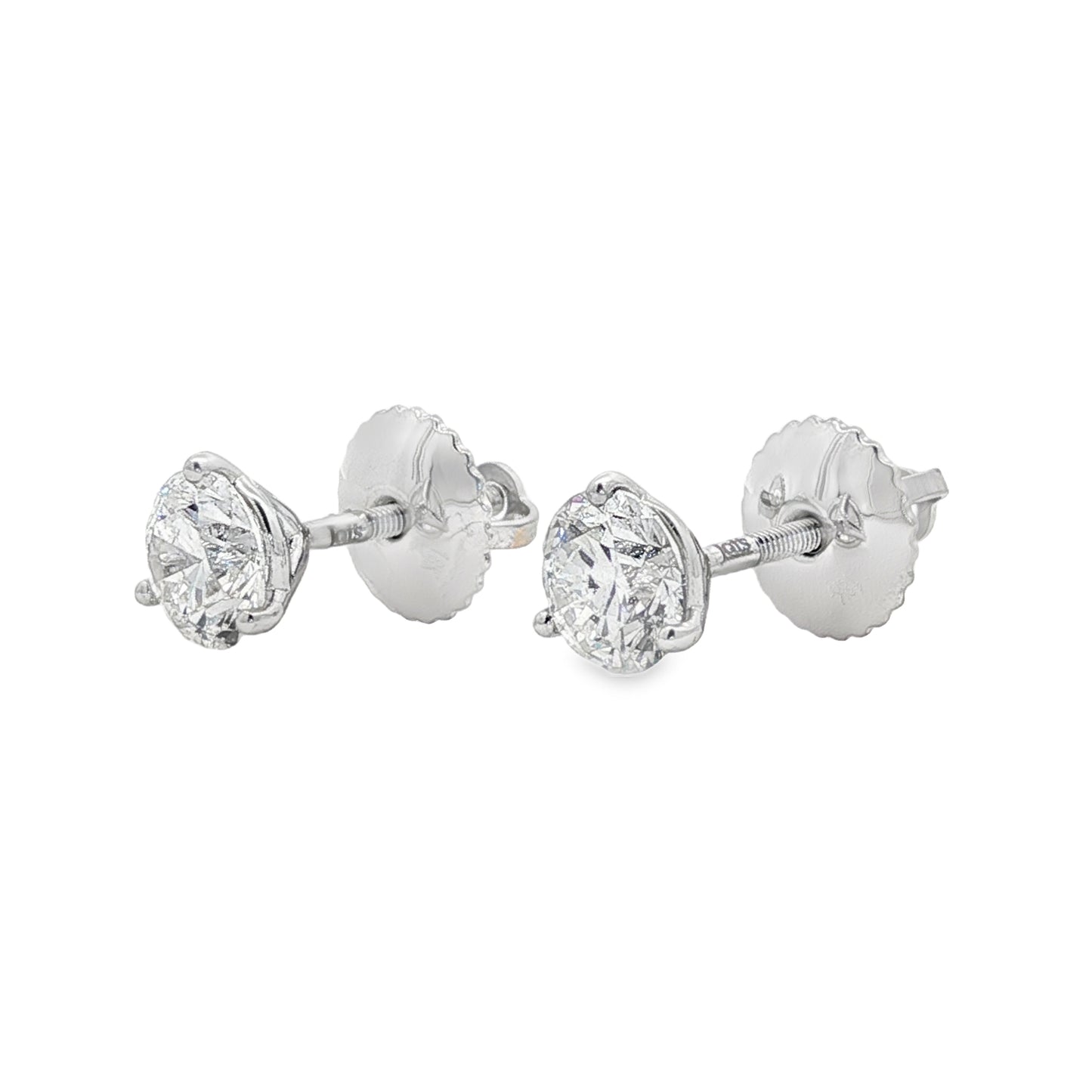 Jai's 18K White Gold 1.8-carat Solitaire Diamond Martini Studs