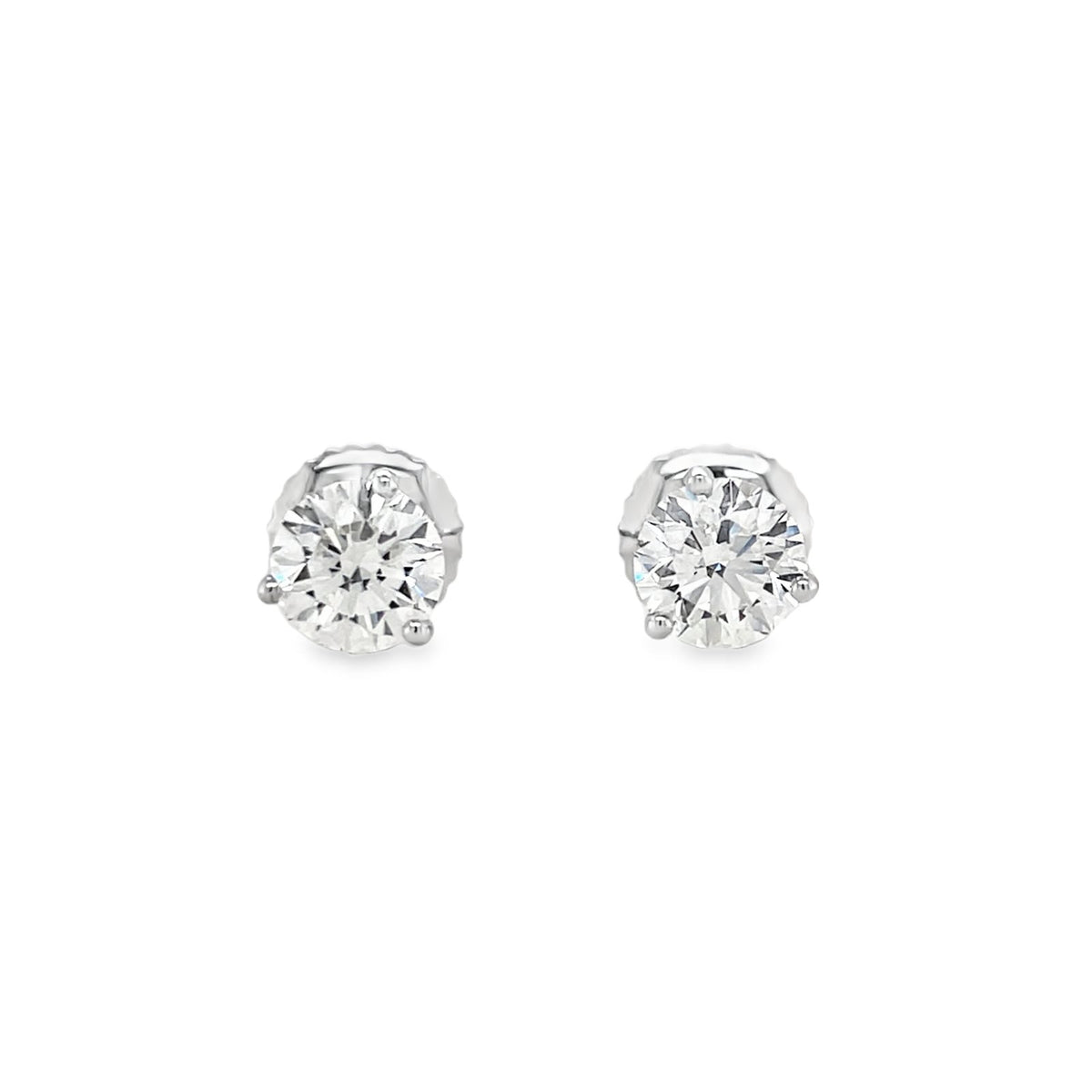 Jai's 18K White Gold 1.8-carat Solitaire Diamond Martini Studs