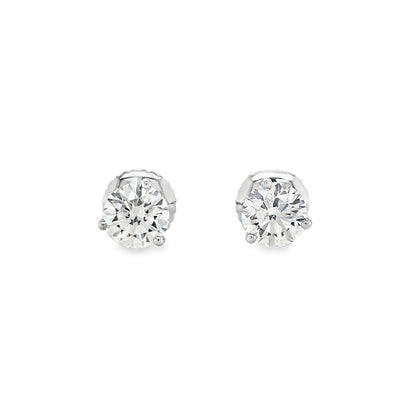 Jai's 18K White Gold 1.8-carat Solitaire Diamond Martini Studs