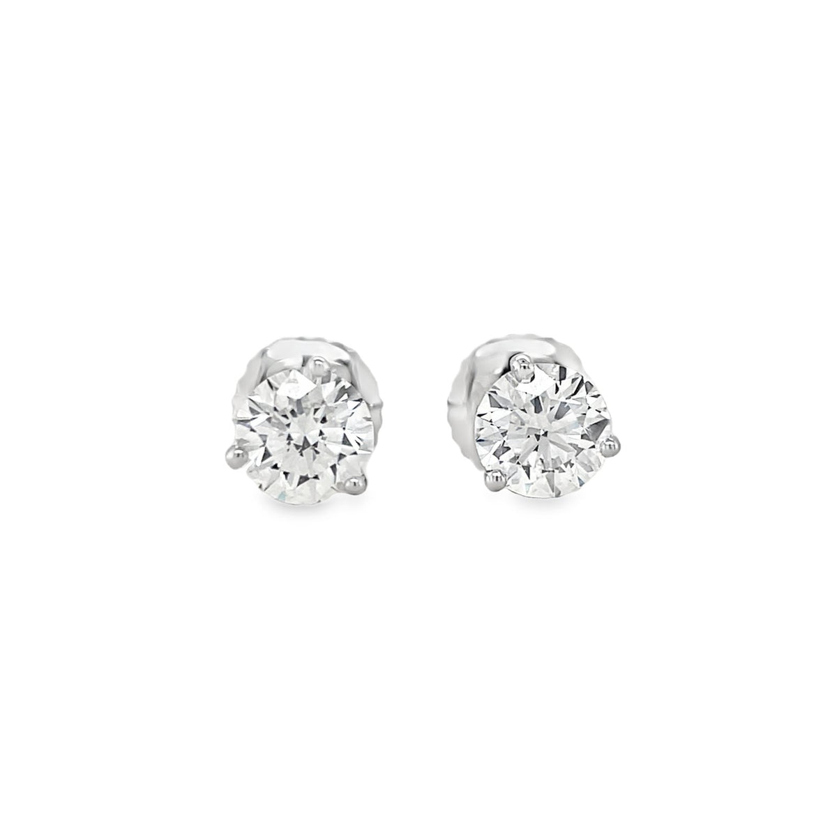 Jai's 18K White Gold 2.5-carat Solitaire Diamond Martini Studs