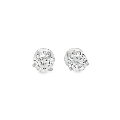 Jai's 18K White Gold 2.5-carat Solitaire Diamond Martini Studs