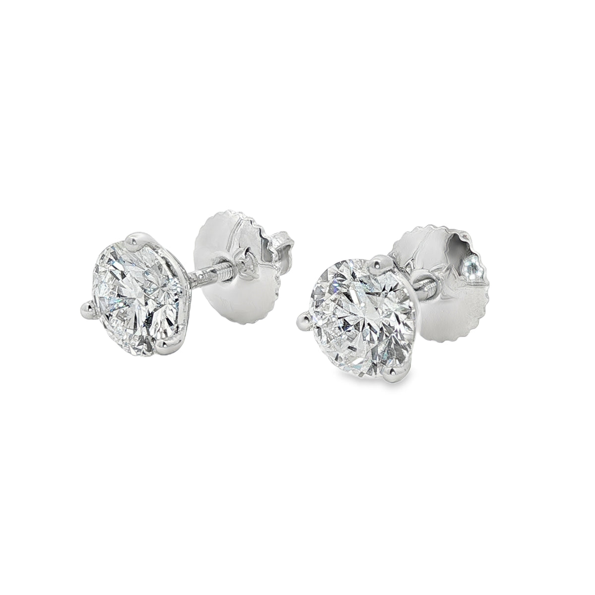 Jai's 18K White Gold 3-carat Solitaire Diamond Martini Studs