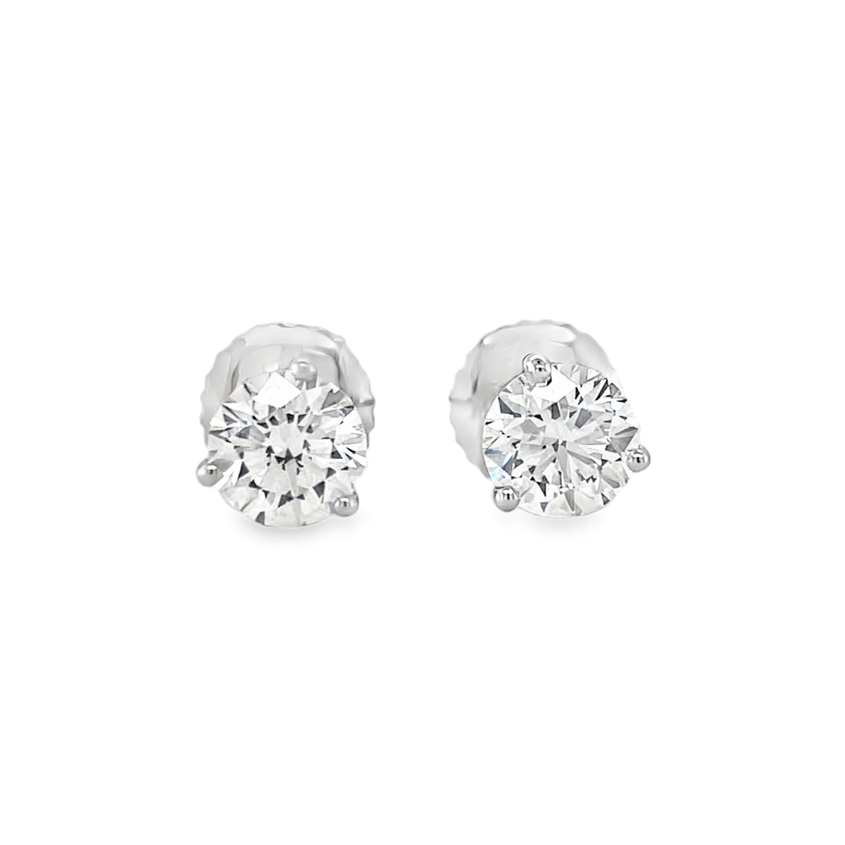 Jai's 18K White Gold 3-carat Solitaire Diamond Martini Studs