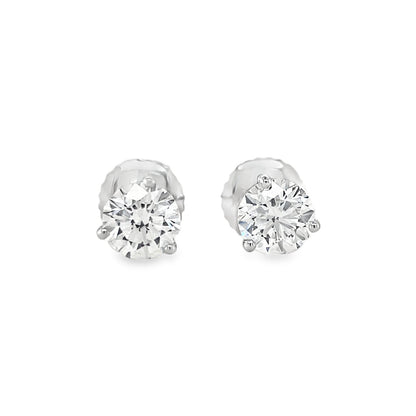 Jai's 18K White Gold 3-carat Solitaire Diamond Martini Studs