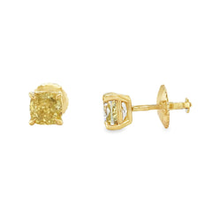 Jai's 18K Yellow Gold Cushion-cut Diamond Studs