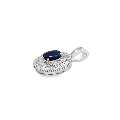 Jai's 18K White Gold Concentric Sapphire & Diamond Pendant