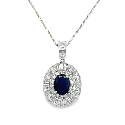 Jai's 18K White Gold Concentric Sapphire & Diamond Pendant