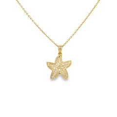 Jai's 14K Yellow Gold Starfish Pendant