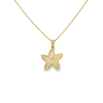 Jai's 14K Yellow Gold Starfish Pendant