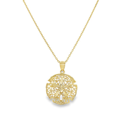 Jai's 14K Yellow Gold Large Sand Dollar Pendant