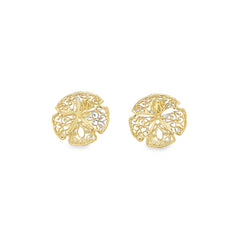 Jai's 14K Yellow Gold Large Sand Dollar Studs