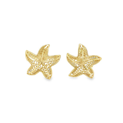 Jai's 14K Yellow Gold Starfish Studs
